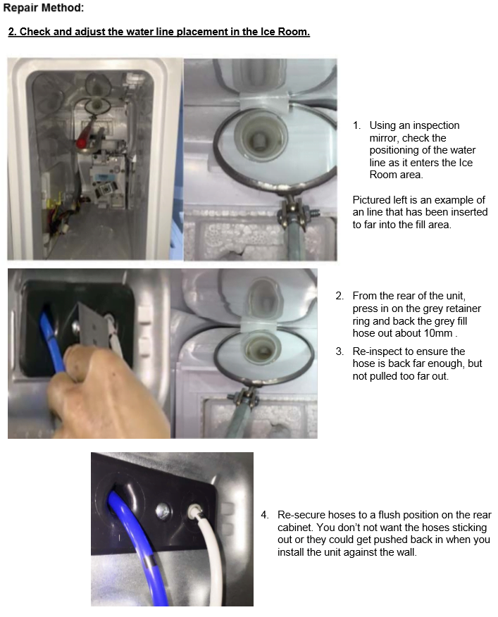 Samsung Eismaschine Vereisung Überprüfung der Wasserleitung